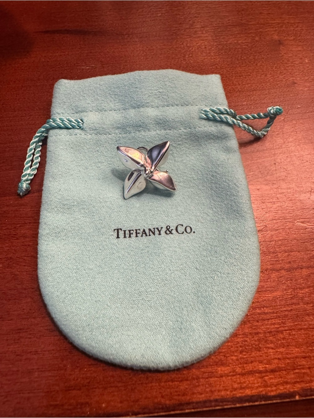 Tiffany & Co. Sterling Silver Single Flower Earring- Sterling Silver